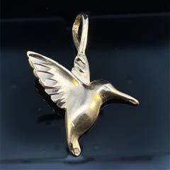 14K Yellow Gold Humming Bird Pendant 1.4 grams